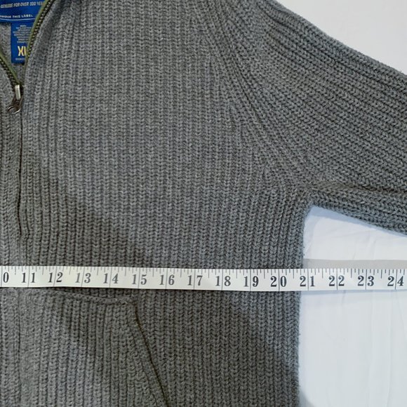 Abercrombie & Fitch Cotton Wool Knit Sweater Full Zip Men's XL Green Olive Heavy - Picture 4 of 8